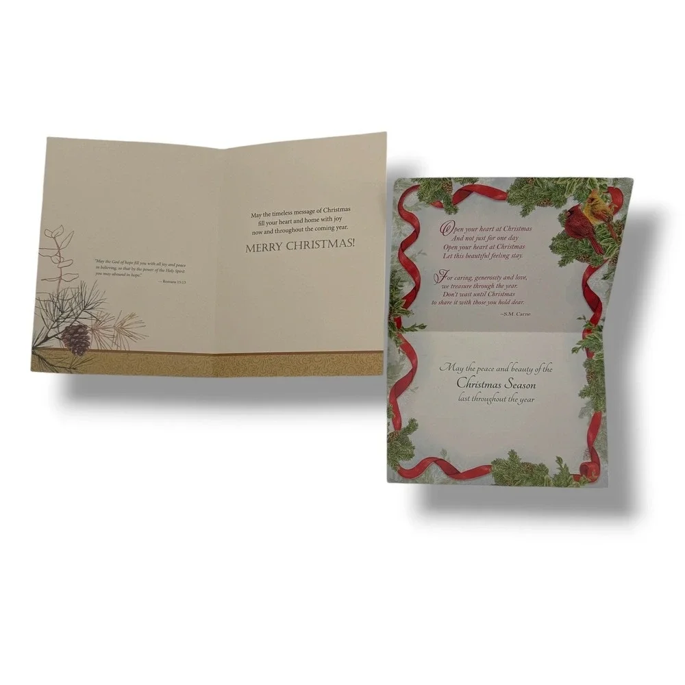 Christmas Cards Lot Cardinal Bird Holiday Greeting Cards Set Vintage Winter